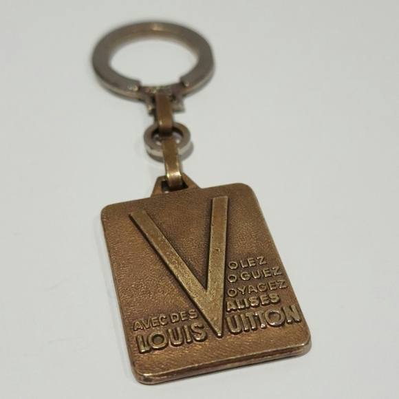Rare Vintage x Louis Vuitton Malletier Depuis 1854 Gold Brass Key Ring - Picture 1 of 5